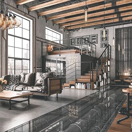 modern industrial phong cách nội thất