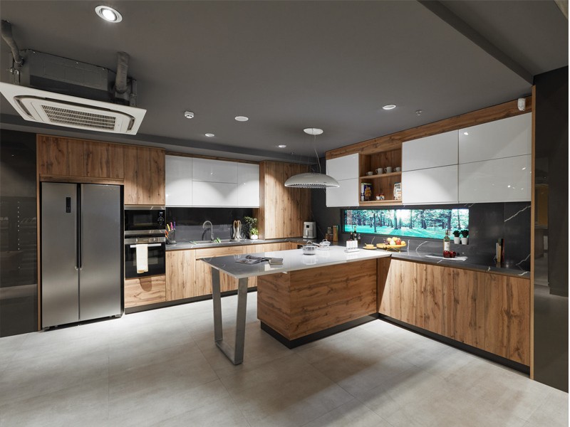 tủ bếp nhựa giả gỗ 